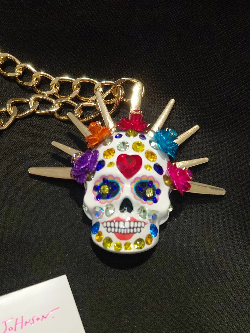 BETSEY JOHNSON  STATEMENT NECKLACE Multicolor Sugar Skull